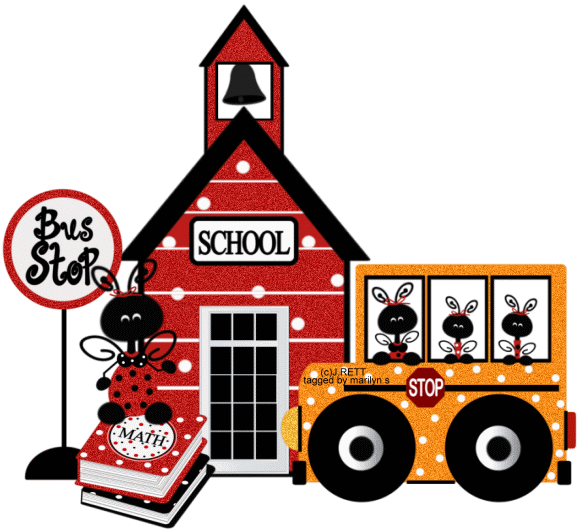 Brokatowa czerwona szkoła z biedronkami